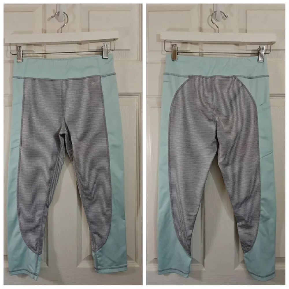 Xersion athletic tank top & striped quick-dri capri legging set sz L/14